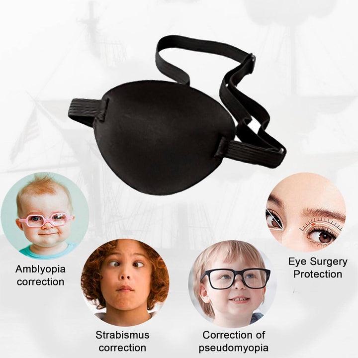 Eye Patch, 2PCS Adjustable Eye Patches, Medical Eye Patch, Amblyopia Lazy Eye Patches for Left or Right Eyes, Black