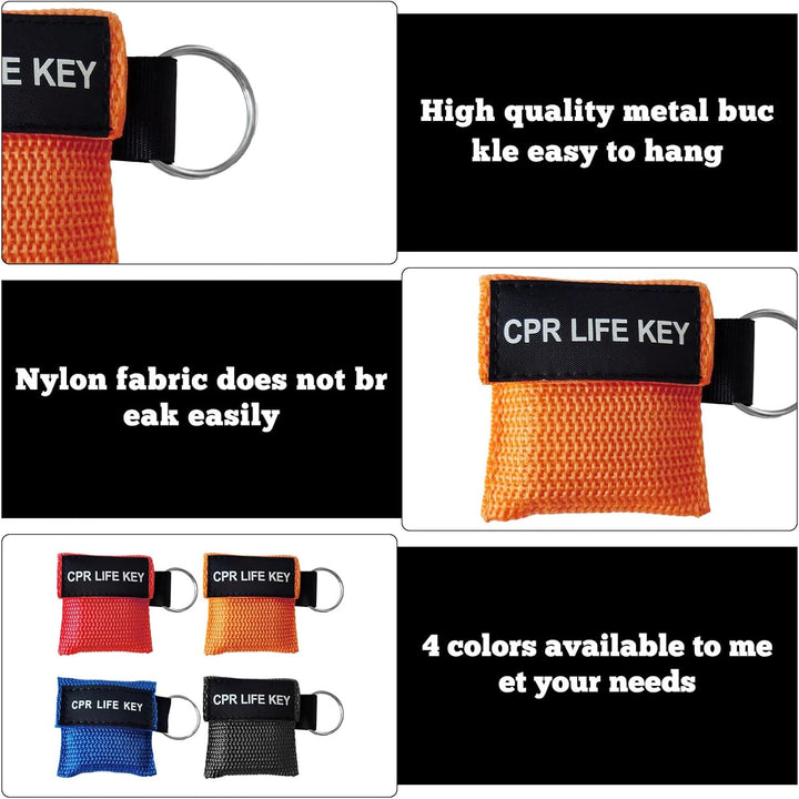 CPR Face Shields Keyring,4 Pcs with Breathing Choking Rescue Device,Portable CPR Mask Keychain,Emergency anti Choking Device UK for Accident Prevention Ventilation Face Shield First Aid