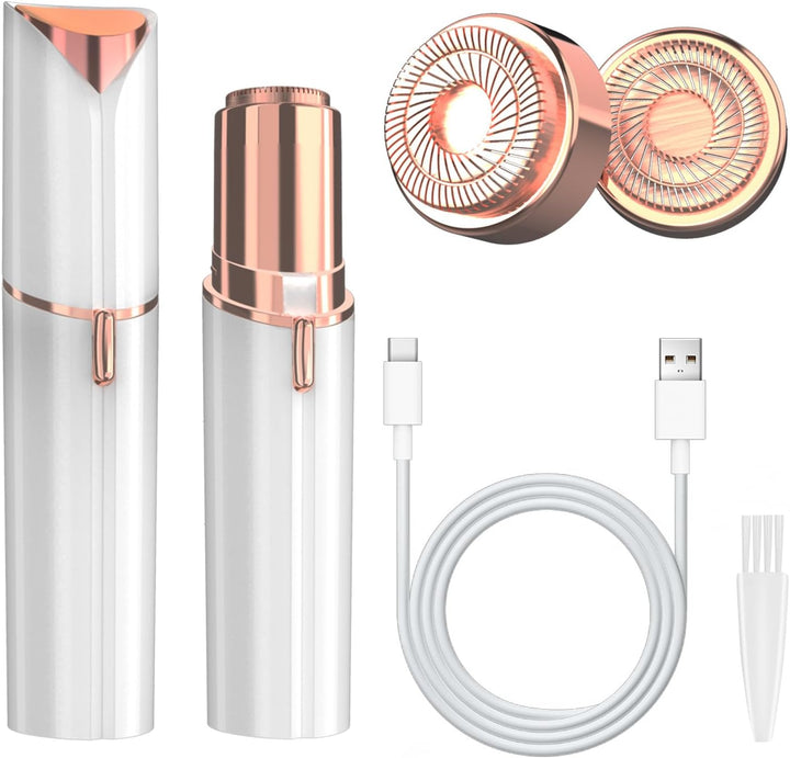 Facial Hair Remover for Women, Face Hair Trimmer with Two Replacement Blades, Rechargeable Women'S Facial Shaver, Painless Lady Shavers for Women for Face Hair-Blue