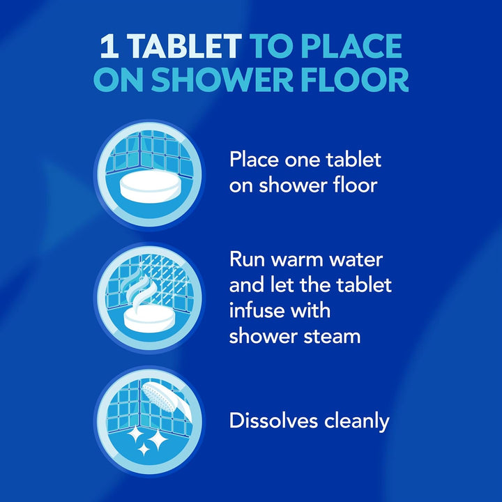 Vapo Shower - Shower Tablets with Soothing Vapors – Infused with Menthol and Camphor Scents– Contains Natural Essential Oils: Eucalyptus, Nutmeg and Cedar Leaf – Non Medicated Vapors - 5 Tablets