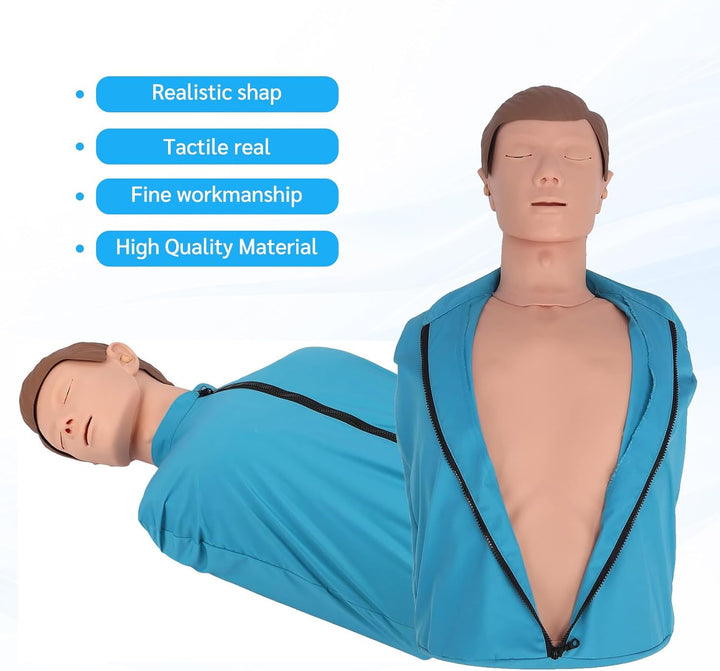 CPR Training Manikin, Professional Adult First Aid Resuscitation Manikin Teaching Aid, Rubber Half Body CPR Mannequin Dummy for Teaching Training