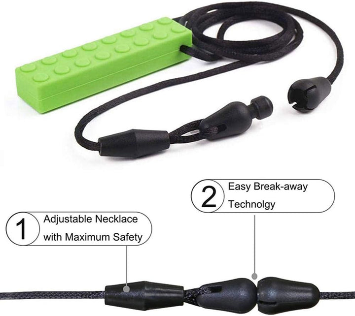 Chew Necklace, Sensory Chew Necklace Bundle for Kids with Chewing, ADHD, Autism, Biting Needs, Oral Motor Chewy, Silicone Necklace Made from Food Grade Silicone Safety, for Boys&Girls(5 PCS)