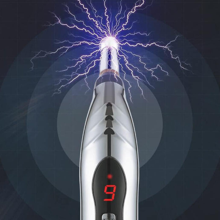 Hand Massager Electronic Acupuncture Pen 9 Gears USB Rechargeable Acupuncture Pen for Pain Relief Vibrating Pen with 5 Massage Heads for Pain Gone Relief