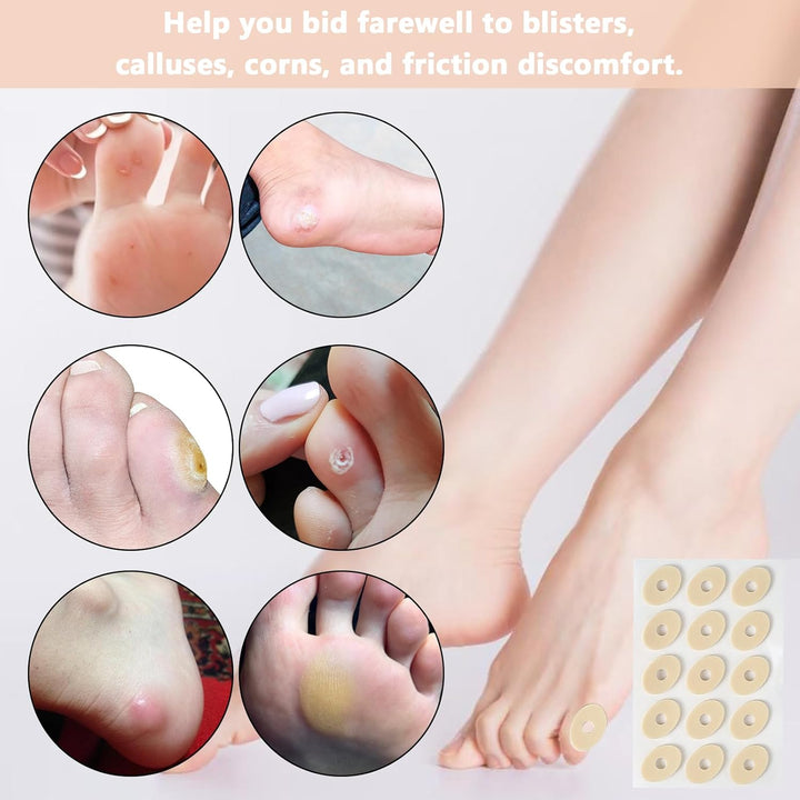 60PCS Corn Cushions Oval Soft Latex Sponge Corn Plasters for Toes anti Friction Corn Pads Self Adhesive Callus Cushions Toe and Foot Protectors Reduce Foot and Heel Pain