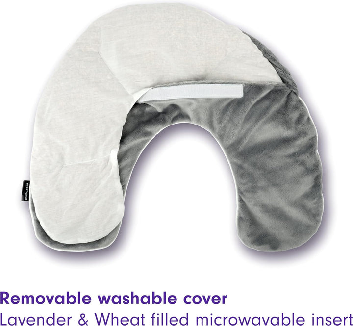 Lavender Neck Warmer Grey Wheat Bag Microwavable Neck & Shoulder Heat Pad for Pain Relief – Natural Lavender Wheat Bag Heated Pillow – Heat Pack for Tension Relief
