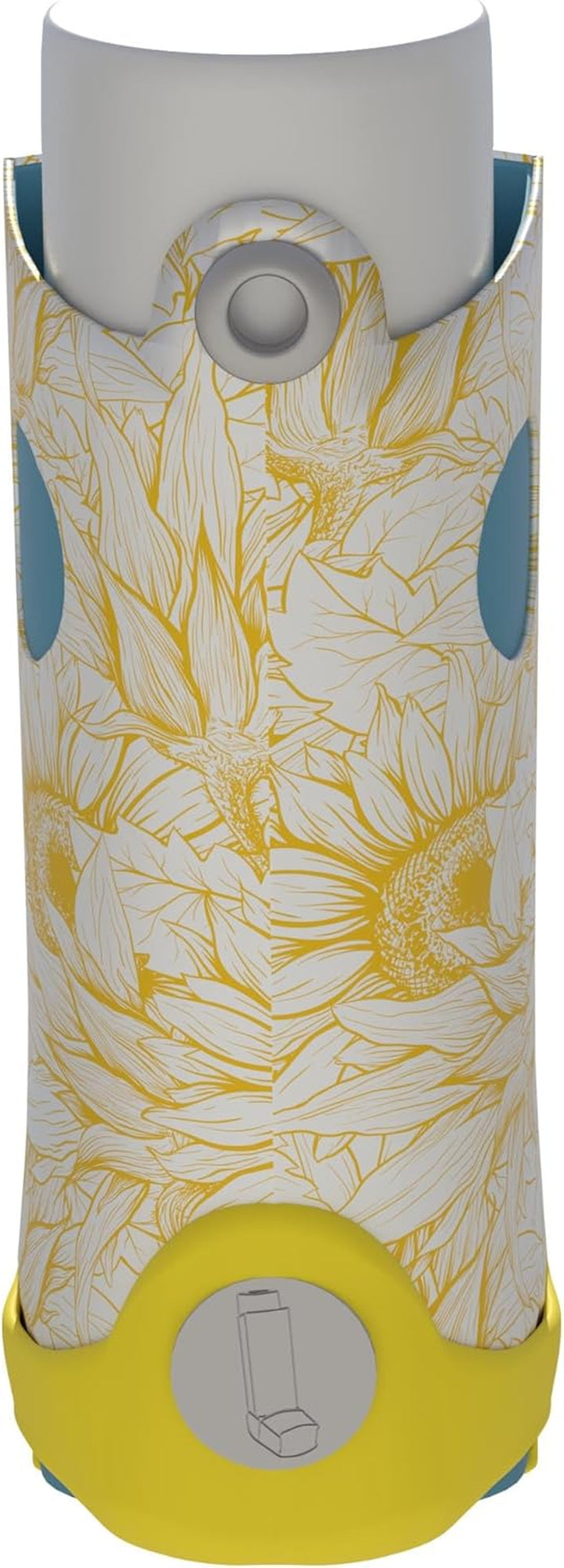 Flora Collection of Inhaler Cases – for Ventolin and Shorter Style Inhalers – Vegan Leather Case for Kids and Adults – Handmade in England (Sunflowers, Ventolin Style)