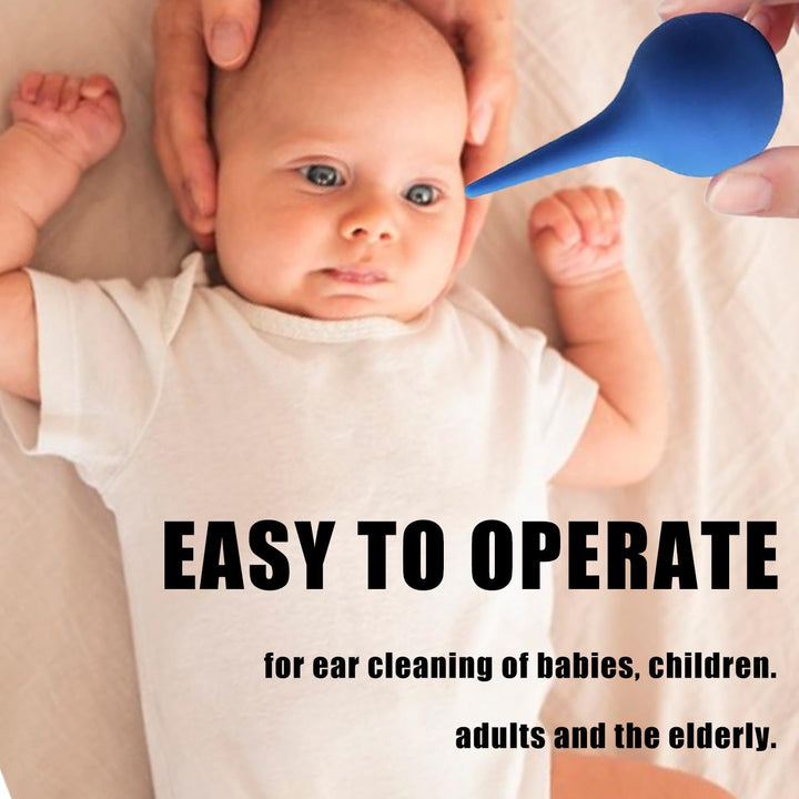 2 PCS Rubber Suction Ear Syringe Bulb - Safe and Gentle Ear Cleaner, Versatile Bulb Syringe for Ear Washing, Nasal Mucus Removal, and General Cleaning(Blue+Red)