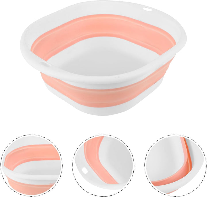 Foldable Portable Wash Basin Tub with Hook for Easy Drainage Space-Saving Collapsible Washbasin for Feet Face Hands Washing Lightweight Household Travel Bath