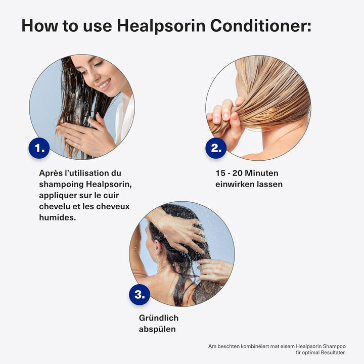Healpsorin Psoriasis Scalp Treatment Conditioner - Helps Relieve Dandruff, Seborrheic Dermatitis & Psoriasis Symptoms for Shiny, Flake-Free Hair. 500Ml
