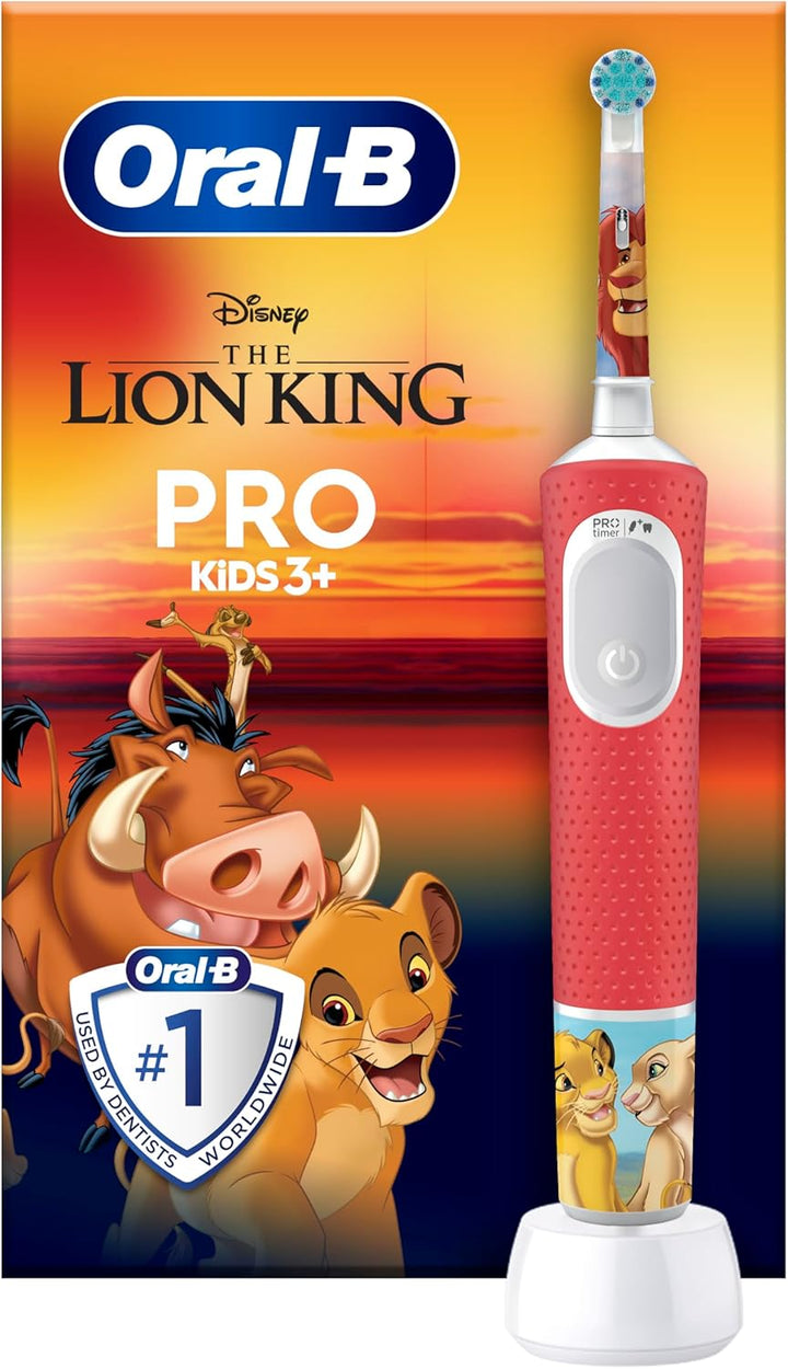Pro Kids Electric Toothbrush, 1 Handle Featuring Disney the Lion King, 1 Toothbrush Head, Designed by Braun, for Ages 3+