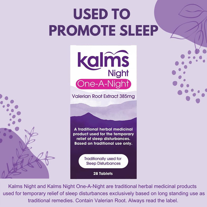 Night One-A-Night 28 Tablets - Traditional Herbal Medicinal Product Used for the Temporary Relief of Sleep Disturbances. One Tablet a Night Dose.