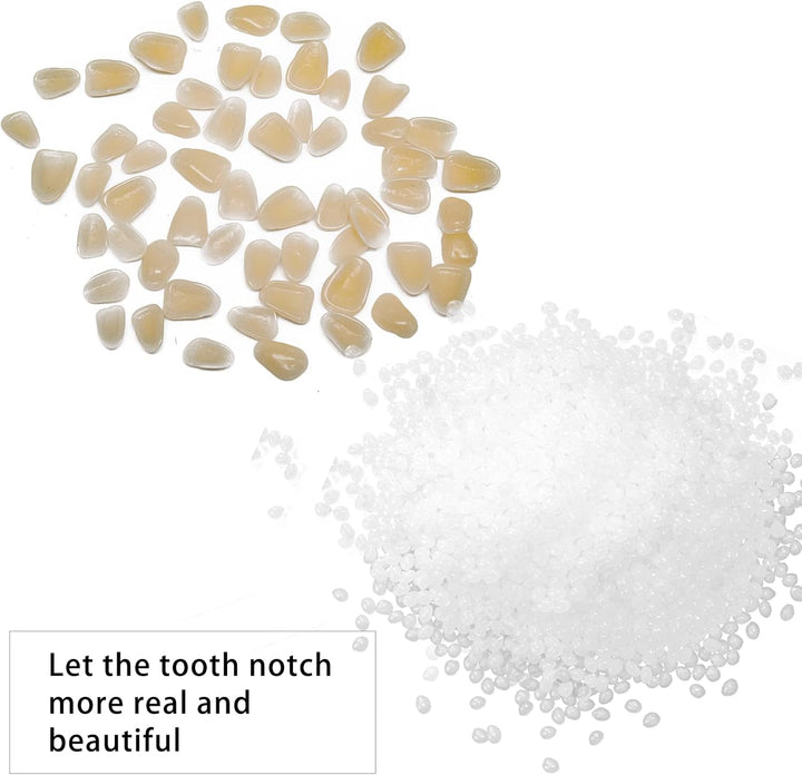 Temporary Tooth Repair Kit Fix Broken Teeth Dental Repair Kit Tooth Bead Tooth Filling Replacement False Teeth Adhesive Thermal Fitting Beads Tooth Veneer for Missing Cracked Chipped Chipped Tooth
