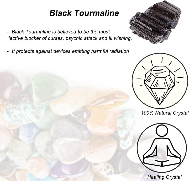 Black Tourmaline Raw Crystals, Large 1.25-2.0" Healing Crystals Natural Rough Stones Crystal for Tumbling, Cabbing, Fountain Rocks, Decoration, Polishing, Wire Wrapping, Wicca & Reiki