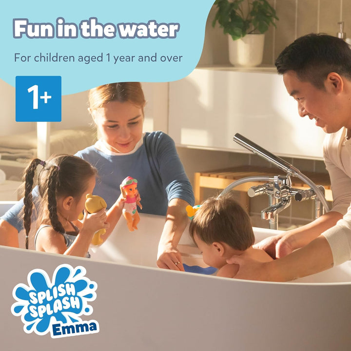 Splish Splash Emma, Interactive Bath Time Toy Swimming Emma with Wind up Mechanism, Colourful Toddler Bath Toy, Sensory Fun and Development, 839133 Zapf Creation, Pink