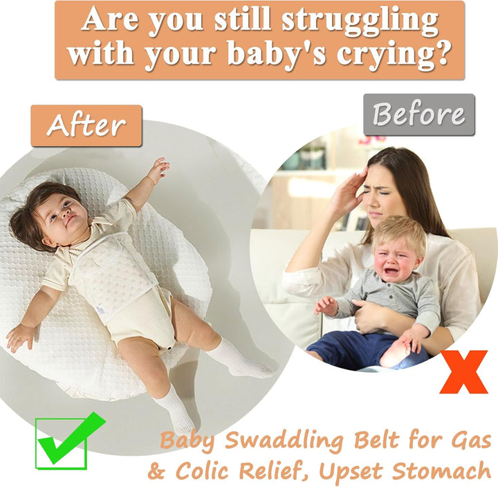 Colic Relief for Newborns and Infants Gas Relief Belly Wrap Baby Swaddling Belt with Soothing Warmth Baby Hot Water Bottle with Belt for Colic Pain Relief Tummy Wrap for Upset Stomach