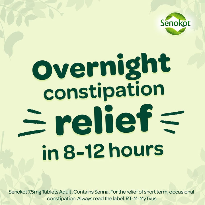 7.5Mg 20 Tablets - Natural Senna Fruit Laxative for Constipation Relief, Effective Overnight