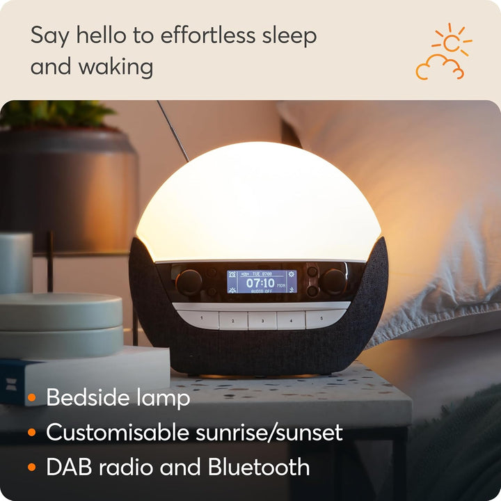 Bodyclock Luxe 750DAB - Wake-Up Light with DAB Radio, Bluetooth Speakers, Low-Blue Light for Sleep