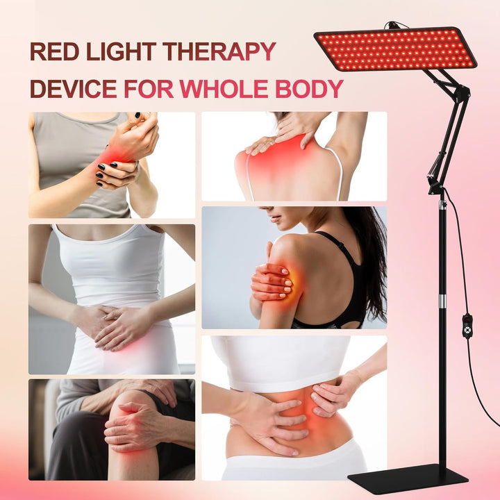 Red Light Therapy Lamp for Body Face - Tri-Wavelength (660Nm, 850Nm, 940Nm) Infrared Light Therapy Lamp Large Panel with Adjustable Stand, Protective Glasses for Home Use, Gift for Women Girls