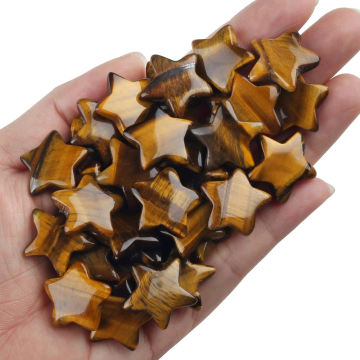 20 Pcs Crystals and Gemstones Star Healing Crystals Set Reiki Chakra Protection Polished Stones Meditation Energy Balancing Crystal