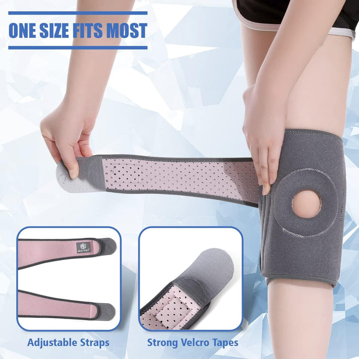 Knee Brace with Patella Gel Pad for Women 1 PCS, Adjustable Breathable Knee Supports for Arthritis/Ligament Damage, Running/Weight Lifting