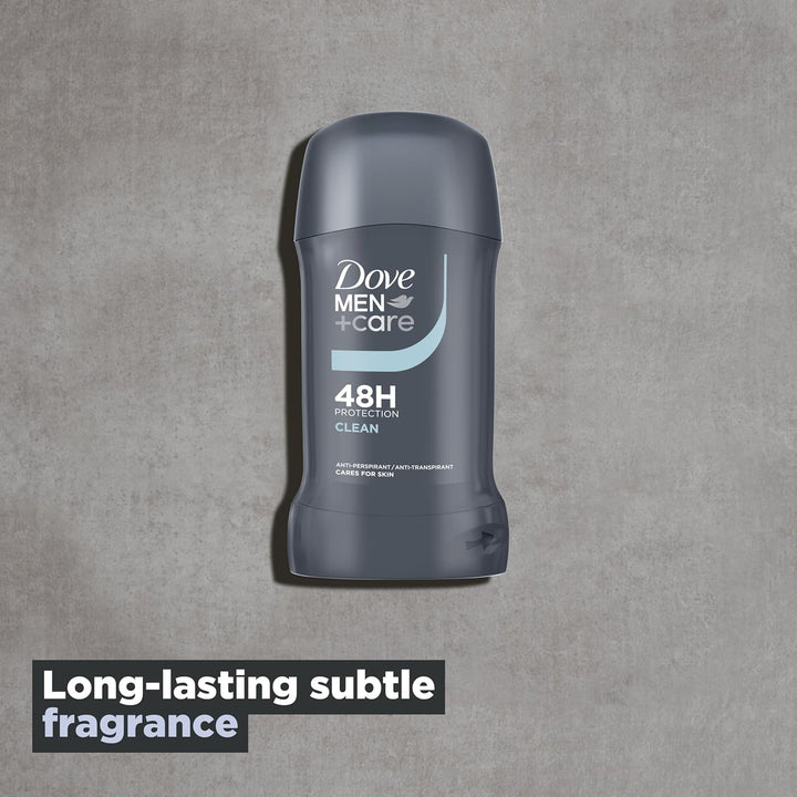 Dove Men+Care Clean Comfort with ¼ Moisturising Cream Men'S Antiperspirant Deodorant Stick for 48 Hour Protection against Sweat and Odour 50 Ml, Pack of 6