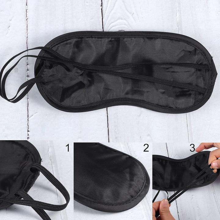 24 Pack Sleep Eye Mask Shade Cover, Soft Blindfold Travel Sleep Cover Comfortable Lightweight Eye Sleeping Mask for Travel, Sleeping, Lunch Break (Black)