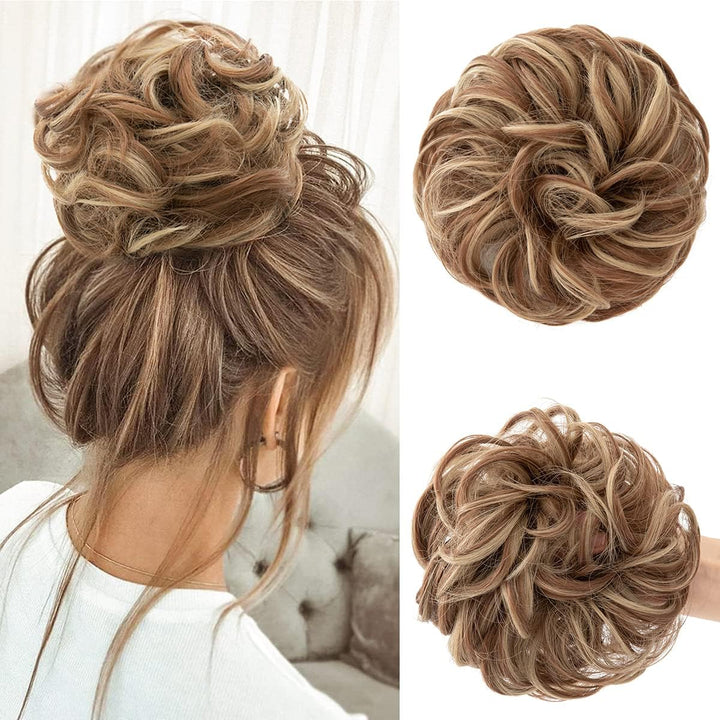 Messy Bun Hair Piece for Womens Synthetic Scrunchies Buns Extension Hairpieces Updo Pony Tail Dirty Blonde