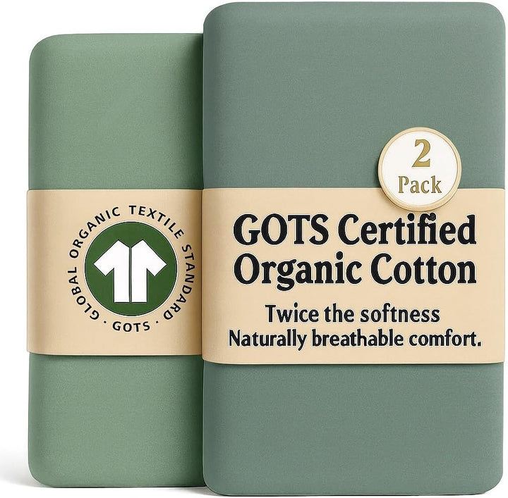 Organic Snuzpod 4 Compatible Crib Sheets - Thickest & Softest 2000GSM GOTS 100% Organic Cotton – Set of 2 Snuzpod Fitted Sheets – Snuzpod 4 Fitted Sheet 40 X 75.5 – Premium Snuzpod Mattress Bedding