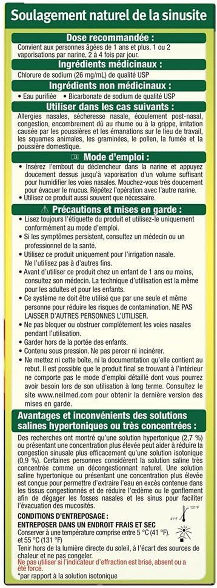 Nasamist Hypertonic Saline Spray