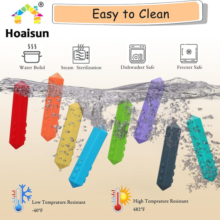 Sensory Chew Necklace Buddy 8 Pack, Diamond Shape Chew Toys for Autistic Children with ADHD, SPD, Biting, Silicone Teething Necklace Chewy Toys for Autism Reduce Chewing Anxiety Fidget