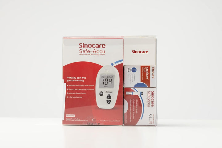 Blood Sugar Monitor, Diabetes Testing Kit Safe Accu, Large Memory Capacity Blood Sugar Test Kit with 50 Test Strips & 50 Lancing Devices, for Diabetics Home Self-Testing in Mmol/L