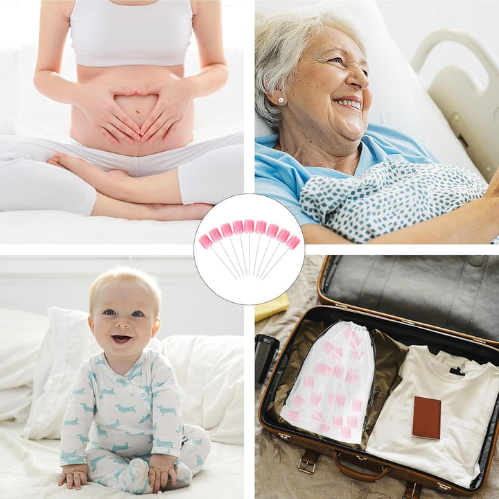 50 Pcs Mouth Swabs, Oral Care Sponge Swab Disposable Mouth Swab Tooth Cleaning Tool Dental Care Kit, Mouth Sponges for Kit Foam Swab Sticks for Oral Care (Pink)