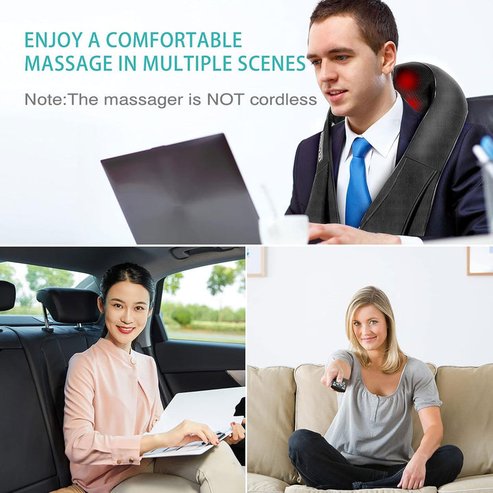 Shiatsu Neck and Shoulder Massager,  Back Massager with Heat, Deeper Tissue 4D Kneading Massage for Shoulder, Neck and Back, Use at Home, Office, Car - Birthday Gift for Women/Men/Mom/Dad