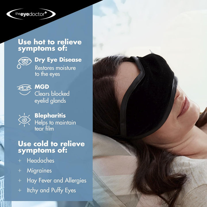 Heated Eye Mask for Dry Eyes – Warm Eye Compress for Blepharitis Relief - Reusable Microwave Safe Heat Eye Mask for MGD Treatment with Antibacterial Protection
