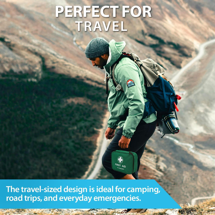 240 Piece Premium First Aid Kit Bag - Includes Eyecare, 2 X Cold (Ice) Packs and Emergency Blanket for Home, Office, Car, Caravan, Workplace, Travel and Sports