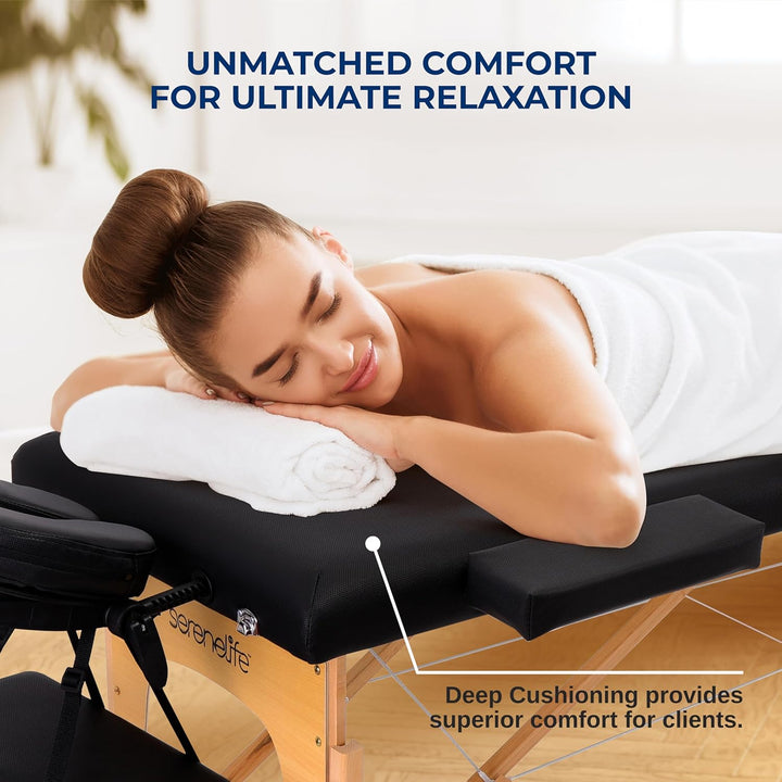 Portable Massage Table, Professional Adjustable Folding 3 Sections Massage Bed with Carrying Bag, Lash Bed Ideal for Beauty Salon, Physical Therapy, Tattoo Parlor, Spa & Facial Treatment