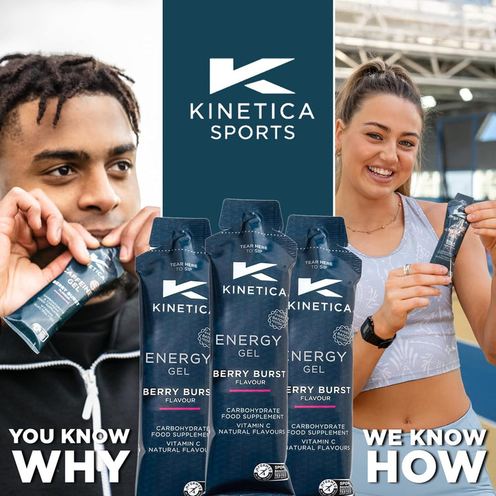 Sports Caffeine Free Quick Release Energy Gels - Berry Flavour | 24G Carbohydrates/Serve | 24 X 70G Pack | Vegan & Gluten-Free | Fast Acting Energy Source | Boost Energy & Easy to Digest