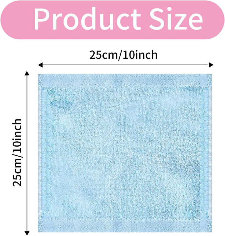 4Pcs Bamboo Face Cloth, Soft Flannel Face Cloth, 25 * 25CM Reusable Soft Bamboo Wash Cloths for Babies, Flannels Wash Cloth Face Towels for Adults Kids Sports Beatuty