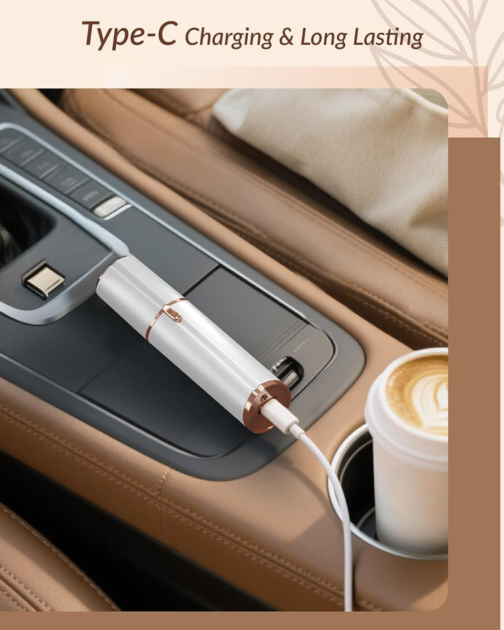 Facial Hair Remover for Women Face: Rechargeable Electric Painless Facail Hair Removal Device for Upper Lips, Chin,Peach Fuzz (White)