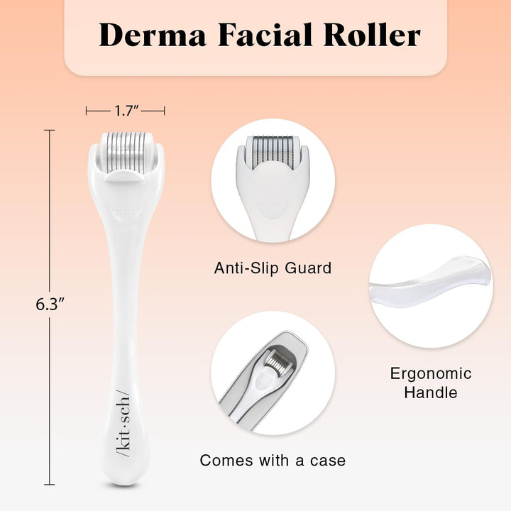 Derma Roller – Skin Care Tool & Face Roller for Boosting Absorption of Serums & Oils - Beard Derma Roller for Men - Easy-To-Use Beauty Roller for Skin, Beard & Hair Growth