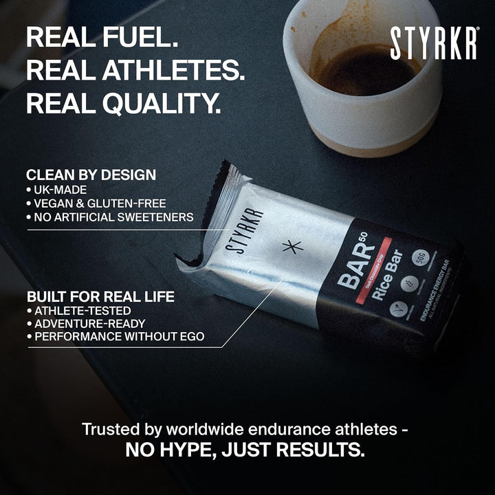 Energy Bars by  - Pack of 12 Rice Bars for Cycling & Running - Mixed Flavours Pack - Approved by Endurance Athletes - 50G of Carbs via Advanced Dual-Carb Formulation - Bar50-12X Pack