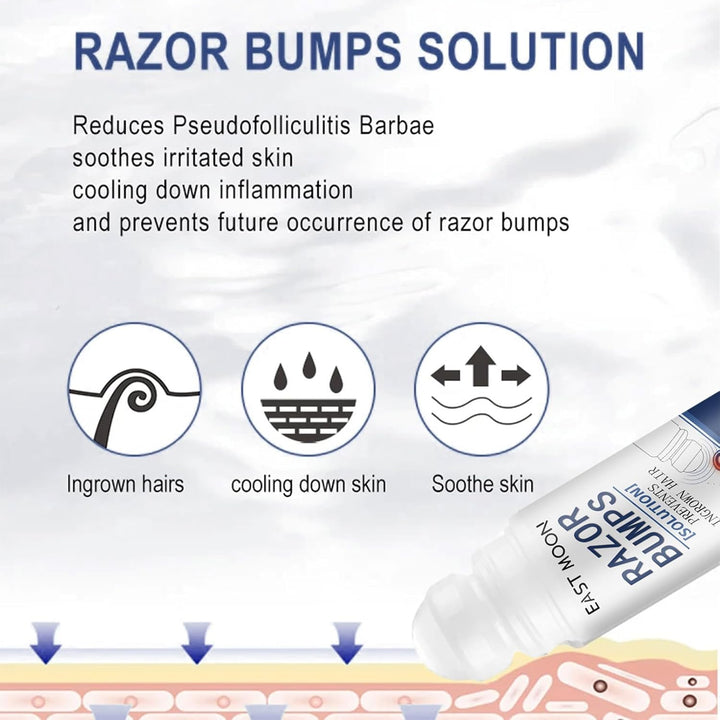 Razor Bumps Treatment for Women and Men, after Shave Solution Roll-On for Ingrown Hairs, Razor Bump Treatment for Face,Neck, Legs, and Underarm Area, Ingrown Hair Serumazor，Smooth Skin(90Ml)