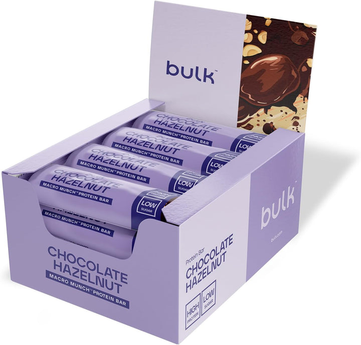 Macro Munch Protein Bar | Salted Caramel Flavour | 12 X 62G | 20G High Protein | Low Sugar | 6.7G Fibre | Soft-Baked Triple Layer | Healthy Snack Bar for Gym | Fitness | On-The-Go | Vegetarian