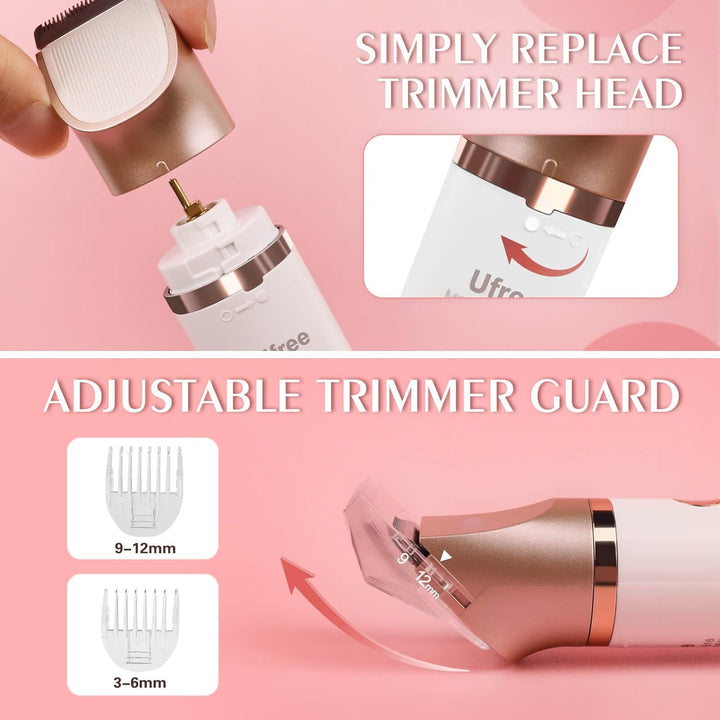 Lady Shavers for Women Pubic Hair, Bikini Trimmer Women Wet & Dry Use Groomer, Womens Electric Shavers Razors IPX7 Waterproof, Face Legs and Underarm Hair Shaver Cordless, Birthday Gifts, Gold