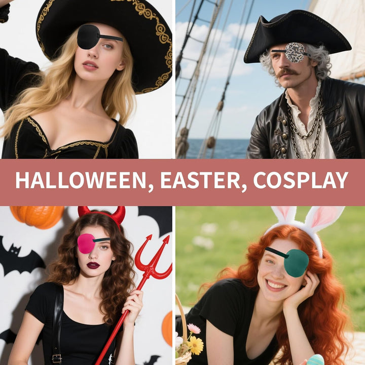 6Pcs Eye Patch, 3D Adjustable Medical Eye Patch for Adults and Kids, Amblyopia Lazy Eyes Patches for Left or Right Eyes, 6 Colors Soft Eyepatches