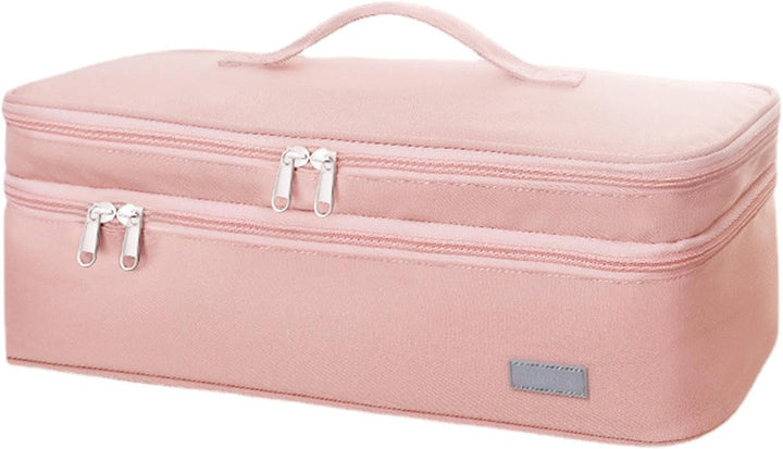 40 * 15 * 14Cm Double Layer Hair Dryer Storage Bag - Hair Straightener Travel Case, Dryer and Straightener Storage Bag, Styler Travel, Styler Storage, Pink