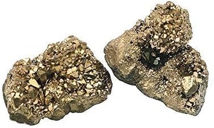 2Pcs Natural Pyrite Stone and Minerals Natural Crystal Quartz Stone for Divination Chakra Energy Healing Stones