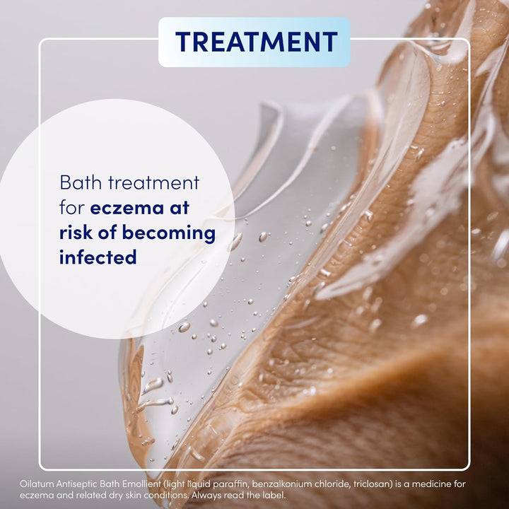 plus Antiseptic Emollient Bath Additive for Eczema and Dry Skin Conditions, Soothing and Hydrating Formula, Dermatologist Recommended Relief, 1 X 500Ml