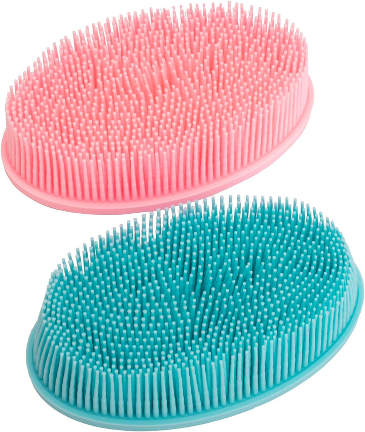 Silicone Body Scrubber Exfoliating Shower Bath Body Brush 2 Pack