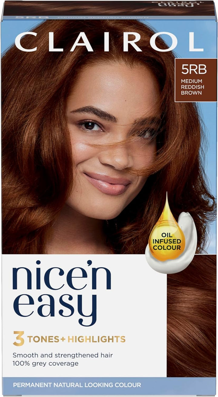 Nice'N Easy Crème, Natural Looking Oil Infused Permanent Hair Dye, 6R Light Auburn, Packaging May Vary